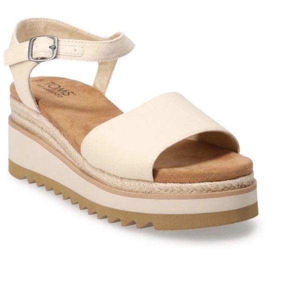 Toms Shoes - Toms Flora Cream Women's Platform Wedge Sandals 10020919 Sz 8.5